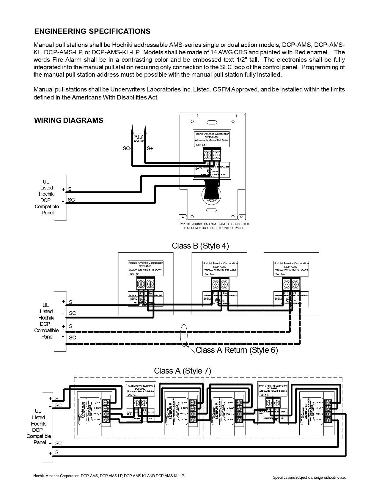 Estación manual direccionable con cerradura de llave|DCP-AMS-KL-LP/S|Hochiki Store - Hochiki.Store