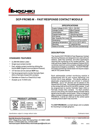 Módulo de monitorización de contactos de respuesta rápida| DCP-FRCME-M|Hochiki - Hochiki.Store