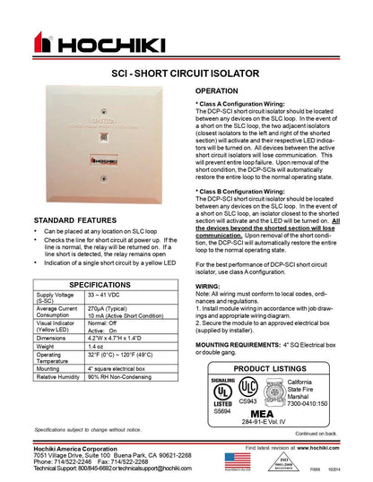 Aislador de corto circuito-SCI|Hochiki - Hochiki.Store