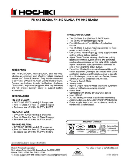 Fuente De Alimentación Remota Extensora FN-1042| 4 Circuitos| Hochiki Store - Hochiki.Store