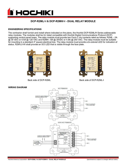 Módulo de Relé Dual 2 AMPS-DCP-R2ML|Hochiki - Hochiki.Store