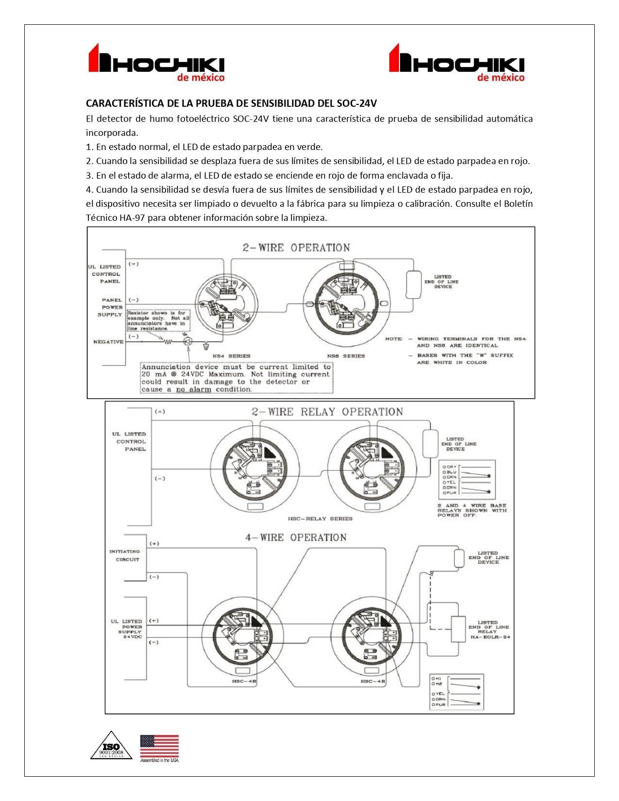 Detección de fotoeléctrico Convencional| SOC-24V|Hochiki - Hochiki.Store