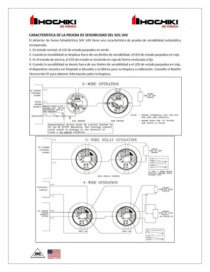 Detección de fotoeléctrico Convencional| SOC-24V|Hochiki - Hochiki.Store